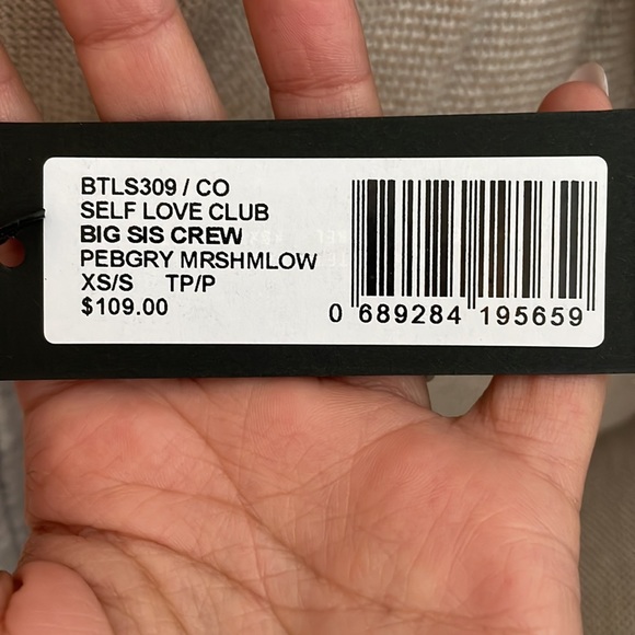 Grey Self Love Club Big Sister Crewneck in Size XS/S - Brunette The Label - Picture 4 of 4